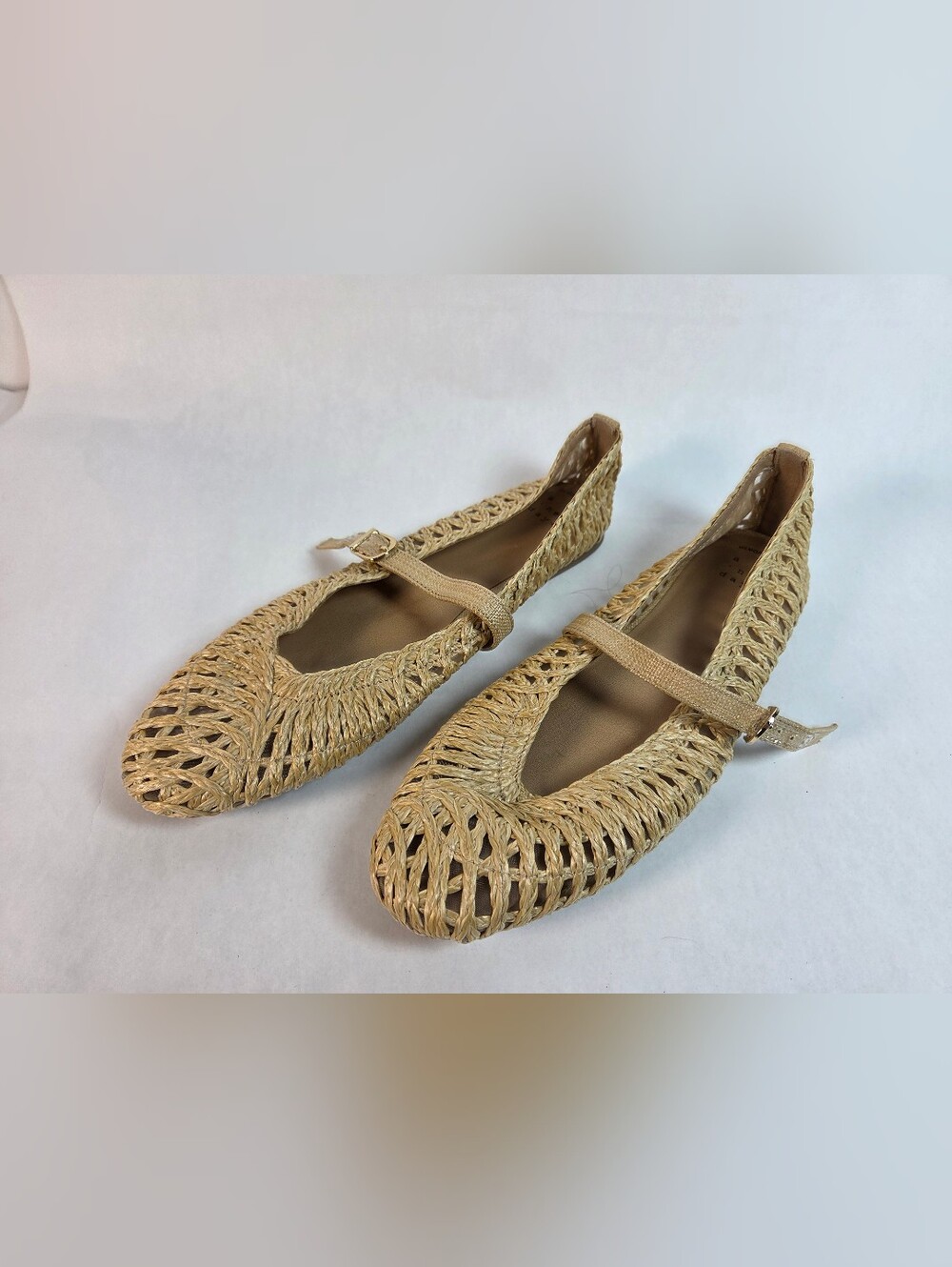 a new day Natural Woven Mary Jane Flats